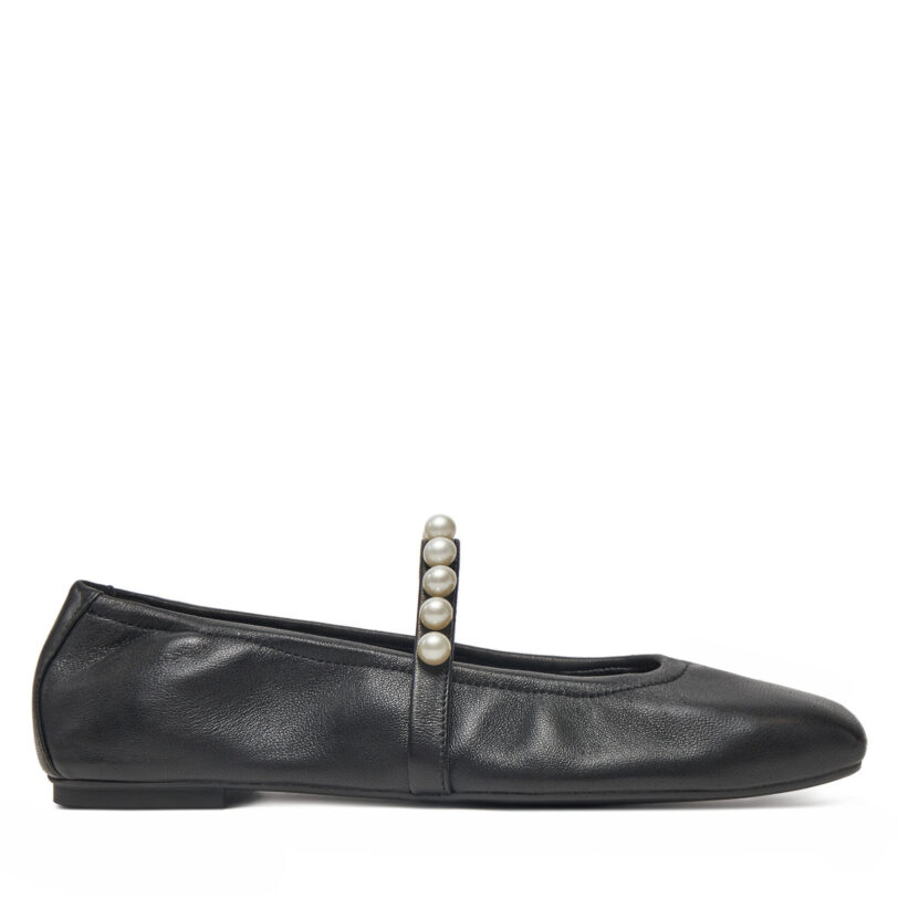 Балеринки Stuart Weitzman Goldie Ballet Flat SF896 Черен цвят на ниска цена