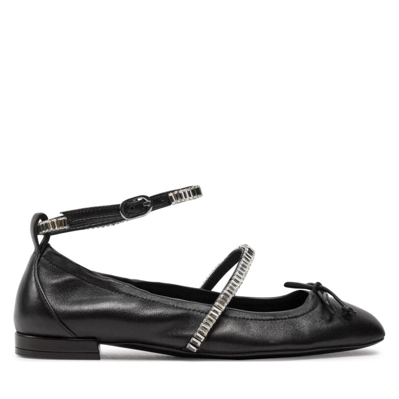 Балеринки Stuart Weitzman Stefannie Balet Flat SI443 Черен цвят на ниска цена