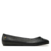 Балеринки Tommy Hilfiger Ballerina Leather Flat Bow FW0FW08359 Черен цвят на ниска цена