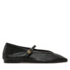 Балеринки Tommy Hilfiger Ballerina Maryjane Soft Leather FW0FW08354 Черен цвят на ниска цена