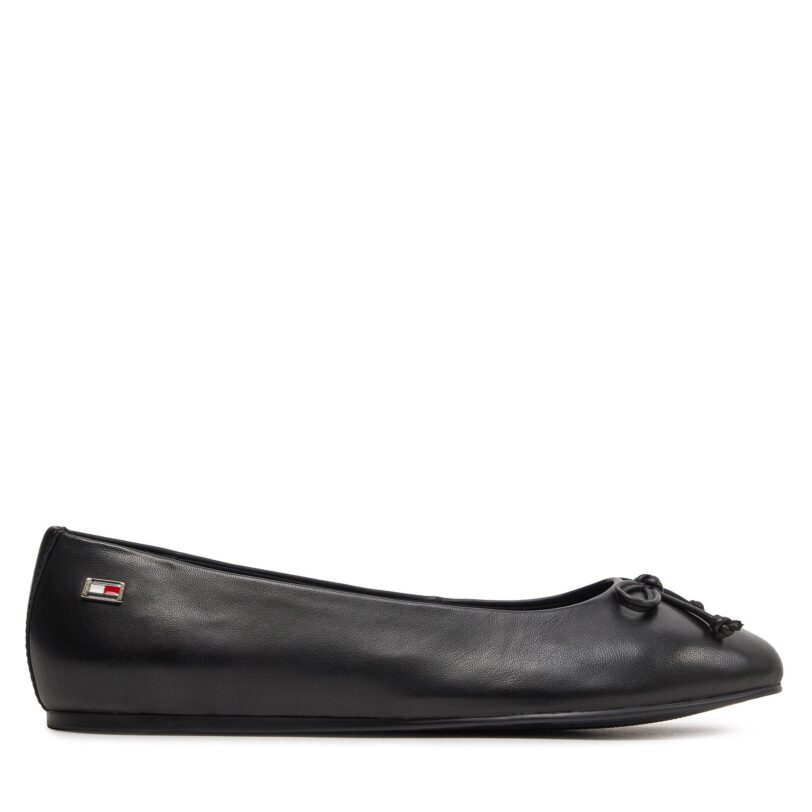 Балеринки Tommy Hilfiger Essential Chic Ballerina FW0FW08059 Черен цвят на ниска цена