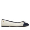 Балеринки Tommy Hilfiger Toe Cap Leather Ballerina FW0FW08759 Бежов цвят на ниска цена