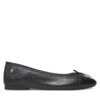 Балеринки Tommy Hilfiger Toe Cap Leather Ballerina FW0FW08759 Черен цвят на ниска цена