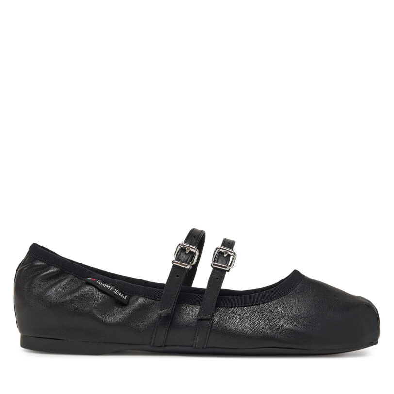 Балеринки Tommy Jeans Ballerina EN0EN02720 Черен цвят на ниска цена