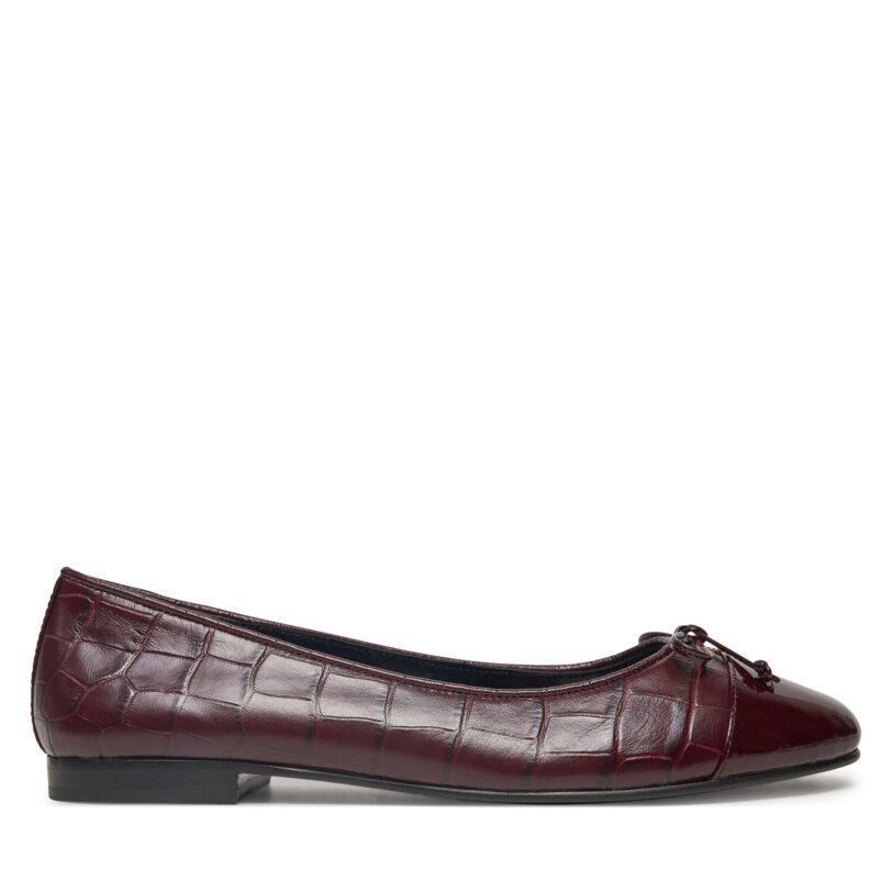 Балеринки Tory Burch Cap Toe Ballet 165365 Бордо цвят на ниска цена