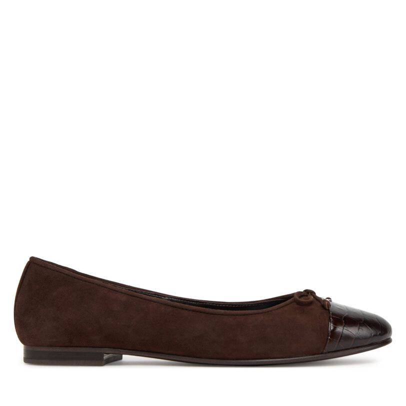 Балеринки Tory Burch Cap-Toe Ballet 169866 Кафяв цвят на ниска цена