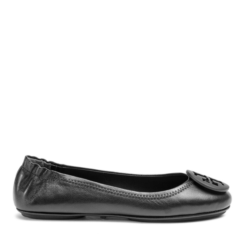 Балеринки Tory Burch Minnie Travel Ballet With Logo 49350 Черен цвят на ниска цена