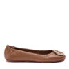 Балеринки Tory Burch Minnie Travel Ballet With Metal Logo 50393 Кафяв цвят на ниска цена