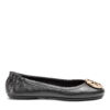 Балеринки Tory Burch Minnie Travel Ballet With Metal Logo 50393 Черен цвят на ниска цена