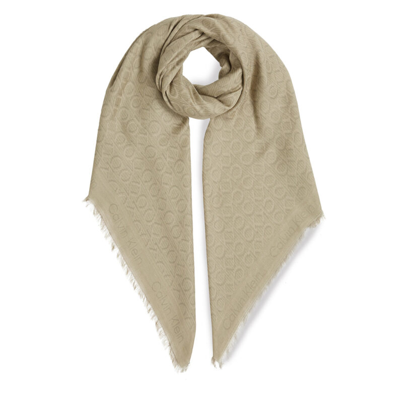Бандана Calvin Klein Monogram Jacquard Scarf K60K608779 Зелен цвят на ниска цена