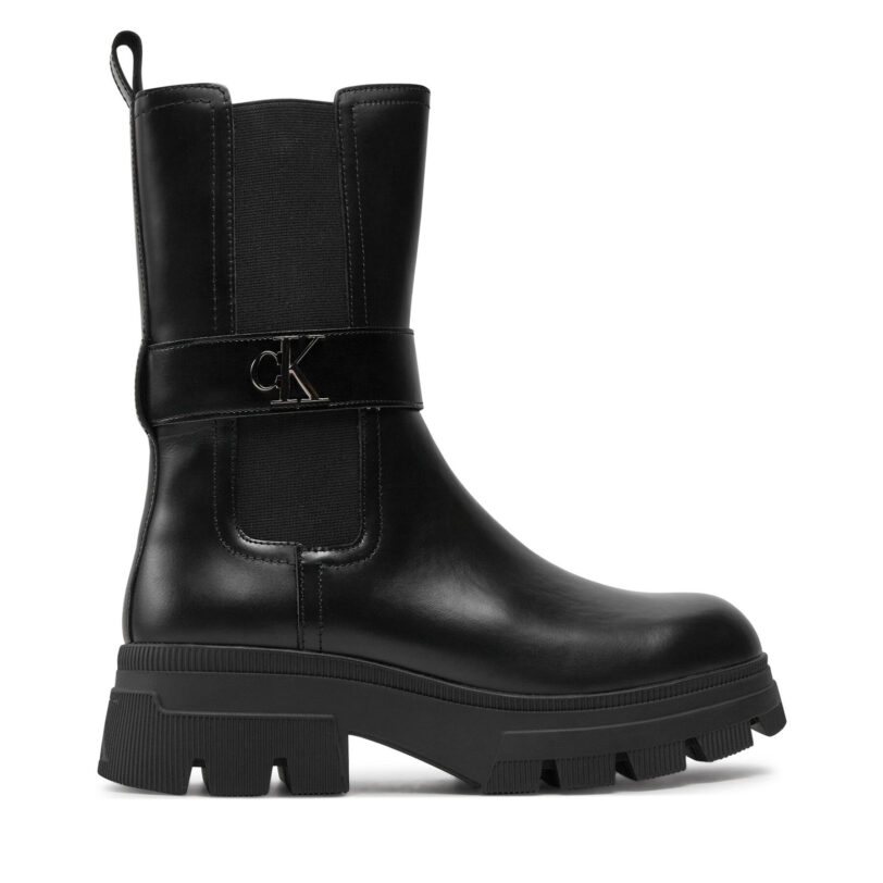 Боти Calvin Klein Chunky Combat Chelsea Mg YW0YW01495 Черен цвят на ниска цена