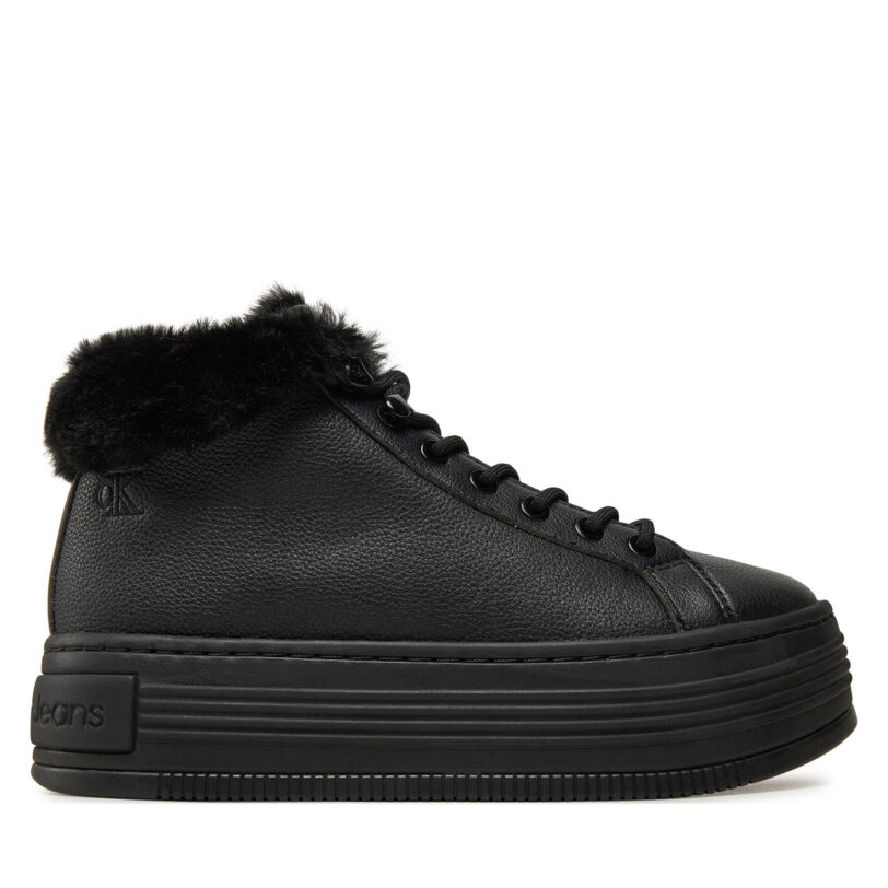 Боти Calvin Klein Jeans Bold Platf Low Laceup Mg YW0YW01590 Черен цвят на ниска цена