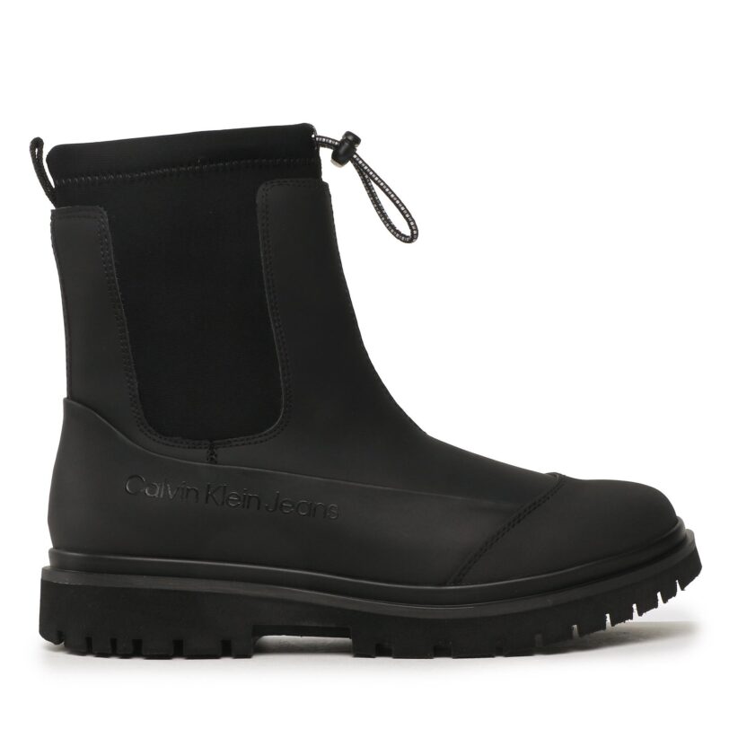 Боти Calvin Klein Jeans Chunky Combat Chelsea Boot Rub YW0YW01065 Черен цвят на ниска цена