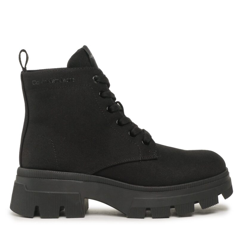 Боти Calvin Klein Jeans Chunky Combat Laceup Boot Co YW0YW01239 Черен цвят на ниска цена