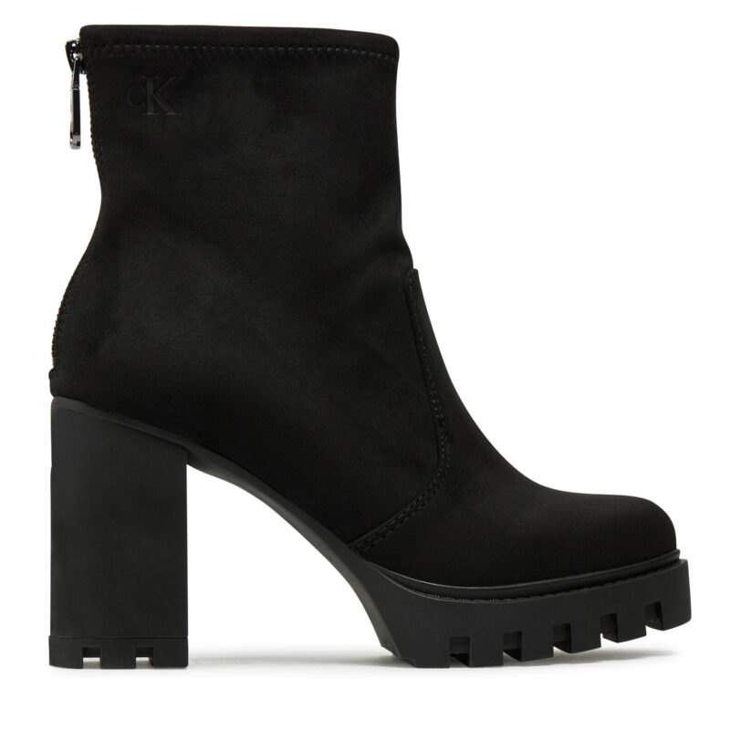 Боти Calvin Klein Jeans Heel Platform Zip Boot Ss YW0YW01601 Черен цвят на ниска цена