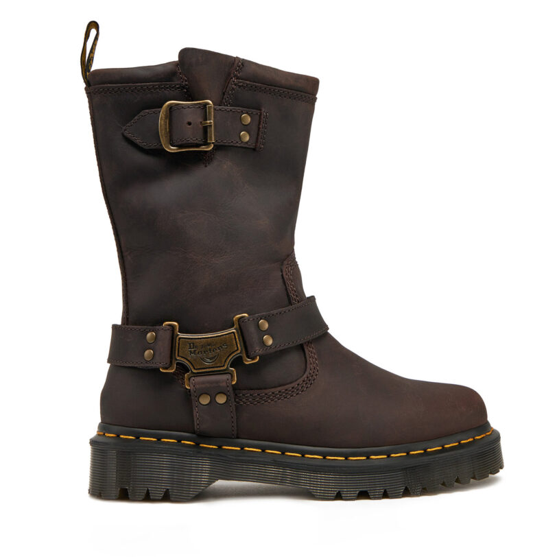 Боти Dr. Martens Anistone Tall Leather Biker31901201 Кафяв цвят на ниска цена