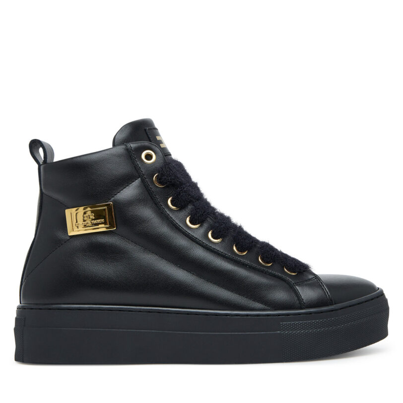 Боти Elisabetta Franchi High Top Lace Up F4-A9E-0362-1251930 D Черен цвят на ниска цена