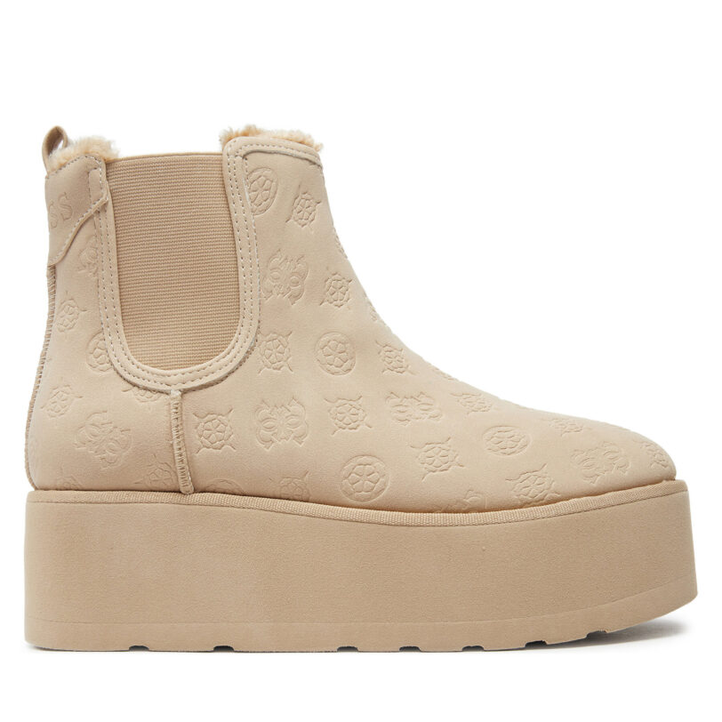 Боти Guess Jilaine FLFJIL FAL10 Бежов цвят на ниска цена
