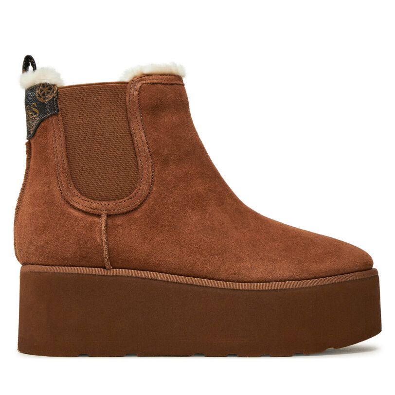 Боти Guess Jilaine2 FLFJL2 LEA10 Кафяв цвят на ниска цена