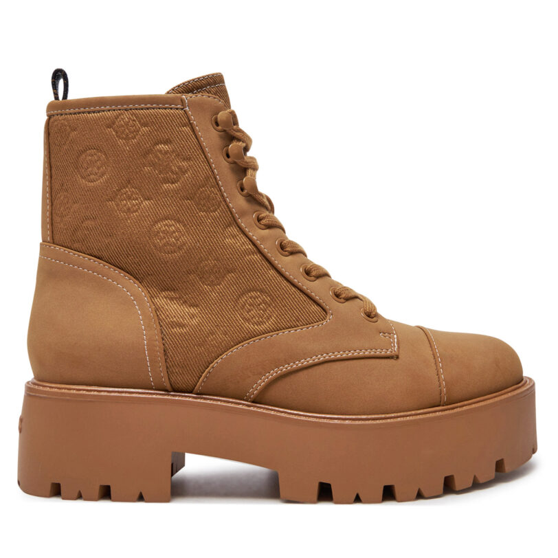 Боти Guess Vaina FLTSLR LEM10 Кафяв цвят на ниска цена