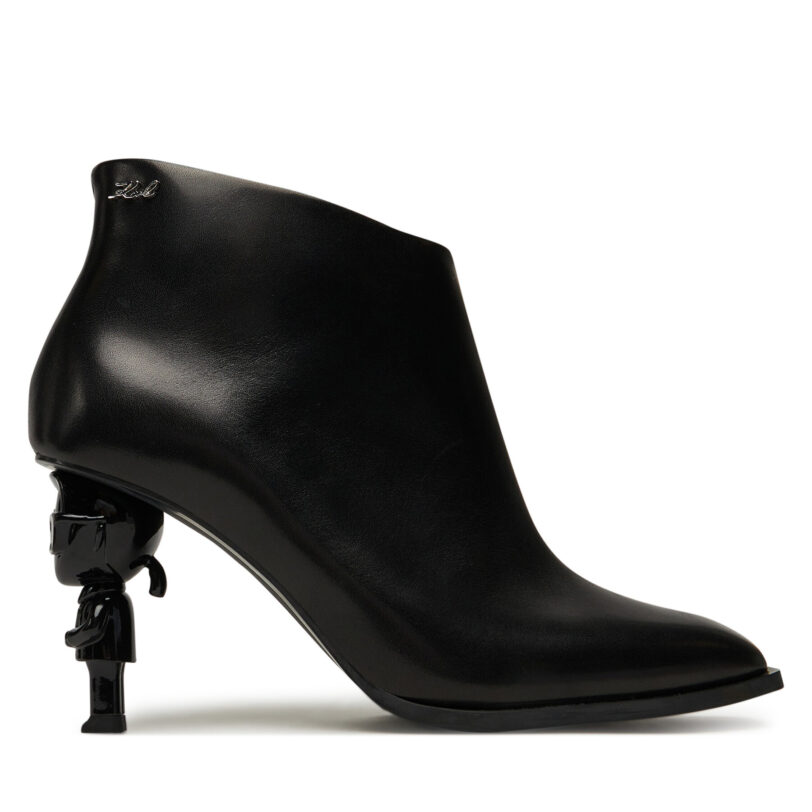 Боти KARL LAGERFELD Nft Heel Zip KL39135 Черен цвят на ниска цена