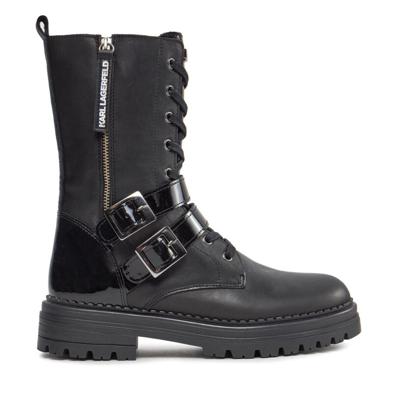 Боти Karl Lagerfeld Kids Z19112 M Черен цвят на ниска цена