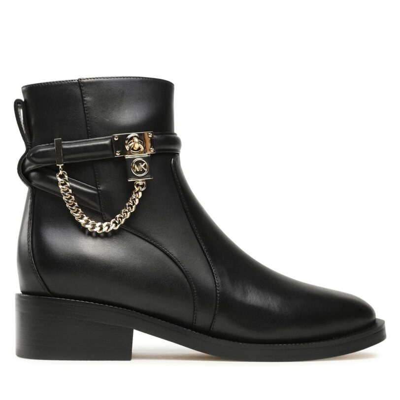 Боти MICHAEL Michael Kors Hamilton Flat Bootie 40F3HAME5L Черен цвят на ниска цена