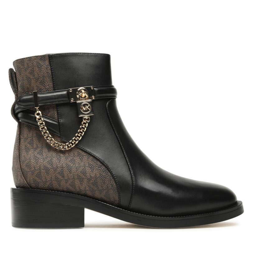 Боти MICHAEL Michael Kors Hamilton Flat Bootie 40F3HAME6L Черен цвят на ниска цена