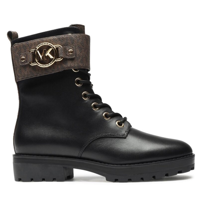 Боти MICHAEL Michael Kors Rory Lace Up 40F3ROFE1L Черен цвят на ниска цена