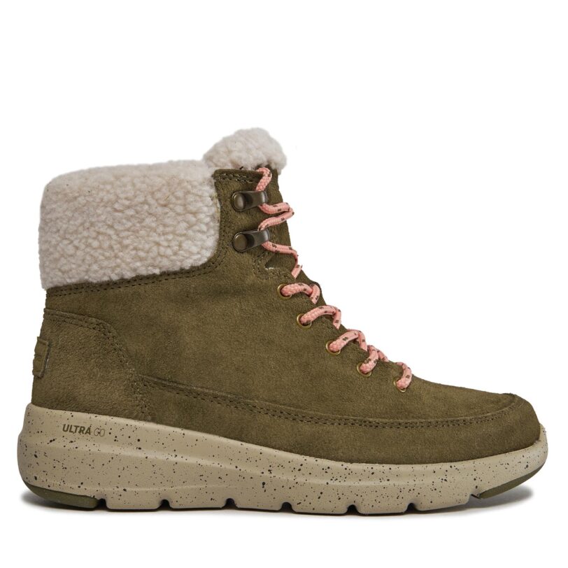 Боти Skechers Glacial Ultra Woodsy 144175/OLV Каки цвят на ниска цена