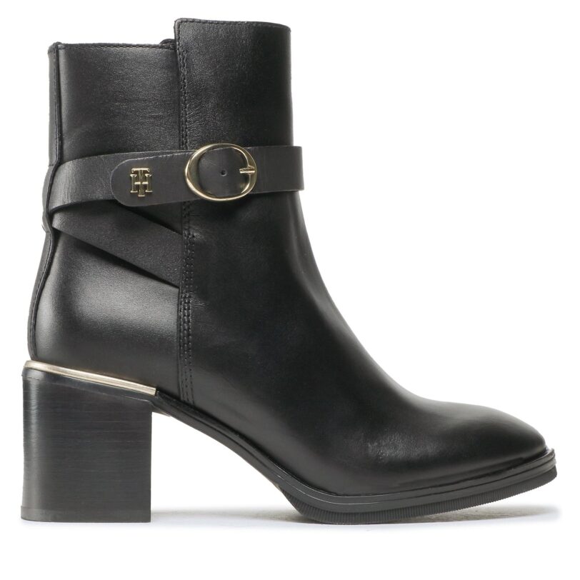 Боти Tommy Hilfiger Belt Heeled FW0FW06766 Черен цвят на ниска цена