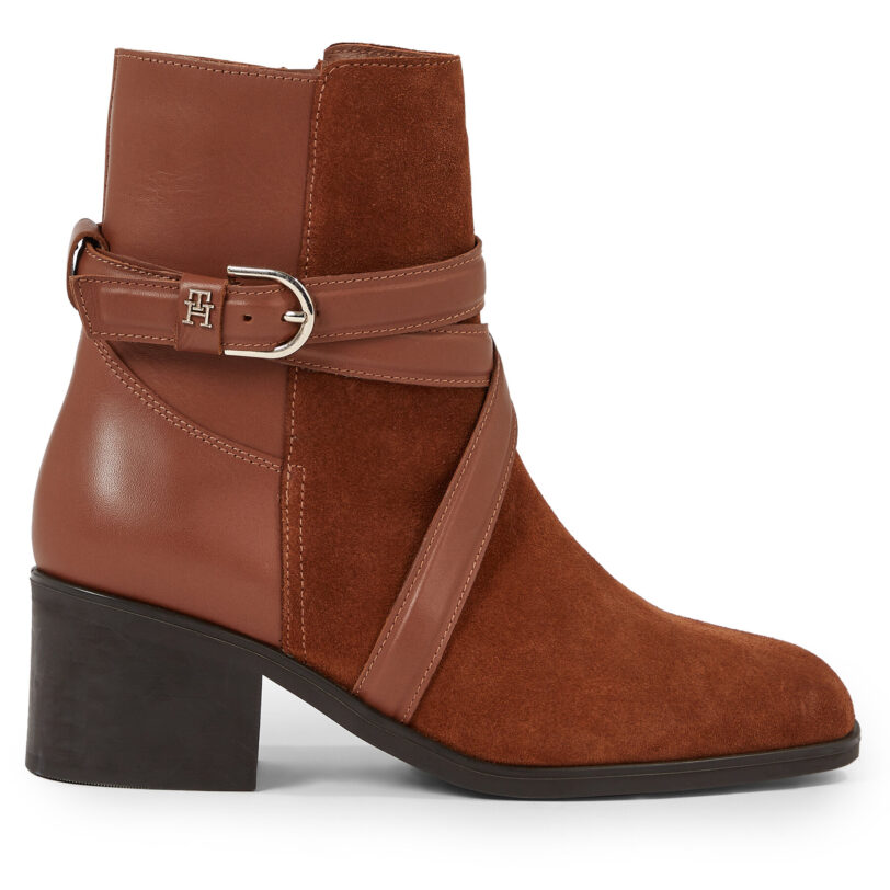 Боти Tommy Hilfiger Elevated Essential Midheel Boot FW0FW07515 Кафяв цвят на ниска цена