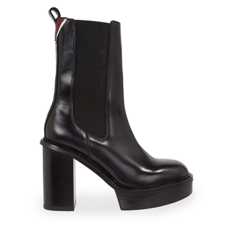 Боти Tommy Hilfiger Elevated Plateau Chelsea Bootie FW0FW07542 Черен цвят на ниска цена