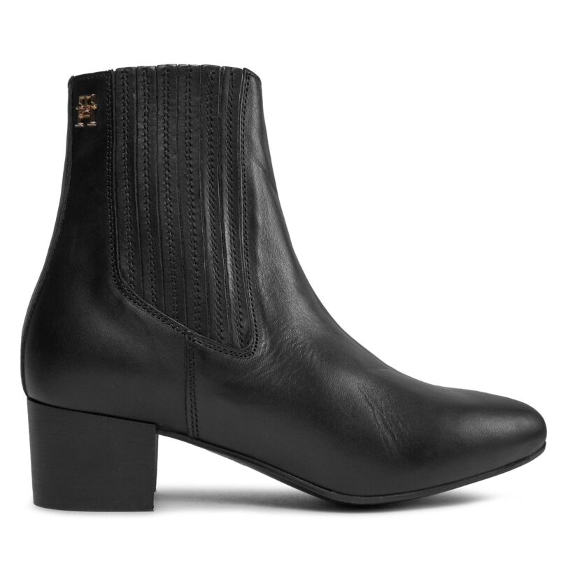 Боти Tommy Hilfiger Essential Leather Boot FW0FW07759 Черен цвят на ниска цена