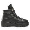 Боти Tommy Hilfiger Leather Outdoor Flat Boot FW0FW06725 Черен цвят на ниска цена