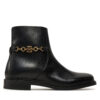 Боти Tommy Hilfiger Th Chain Leather Low Bootie FW0FW08251 Черен цвят на ниска цена