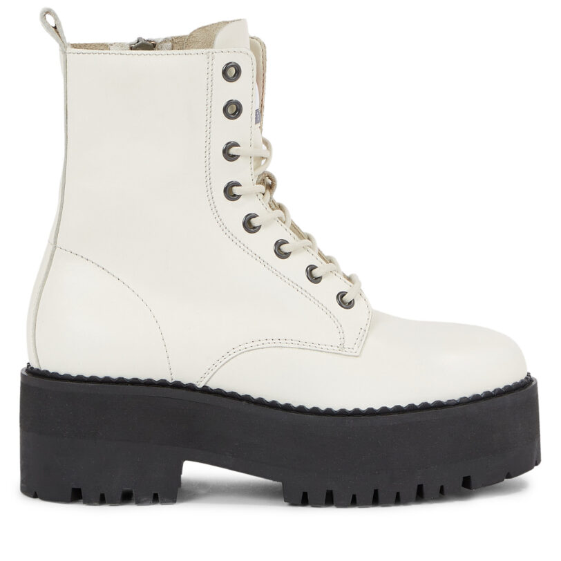 Боти Tommy Jeans Tjw Boot Zip Up EN0EN02305 Бял цвят на ниска цена