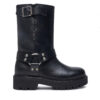 Боти Tommy Jeans Tjw Urban Biker Boot Leather EN0EN02728 Черен цвят на ниска цена