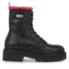 Боти Tommy Jeans Tjw W Urban Boot Smooth Ltr Wl EN0EN02402 Черен цвят на ниска цена