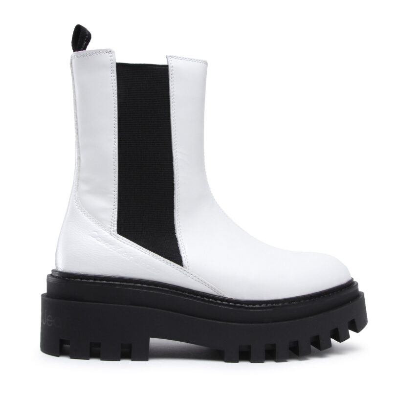 Боти тип челси Calvin Klein Jeans Flatform Chelsea Boot YW0YW00850 Бял цвят на ниска цена