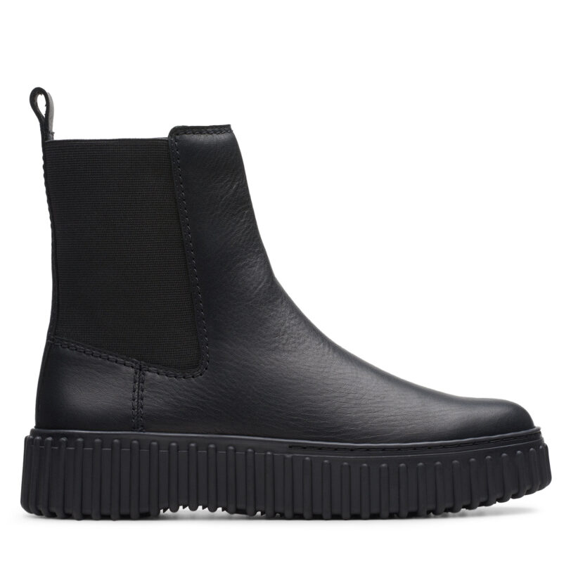 Боти тип челси Clarks Torhill Maple 26173858 Черен цвят на ниска цена