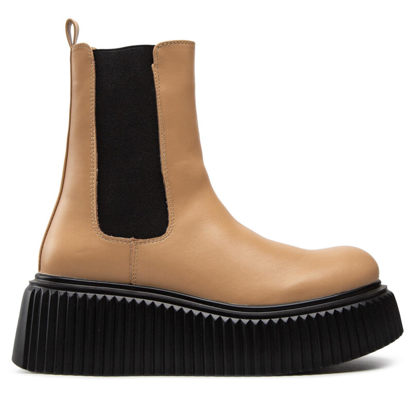 Боти тип челси DeeZee ZAL85311-1A Кафяв цвят на ниска цена