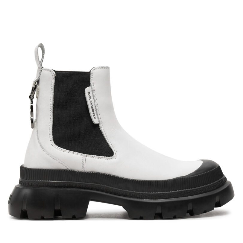 Боти тип челси KARL LAGERFELD KL43534 Бял цвят на ниска цена