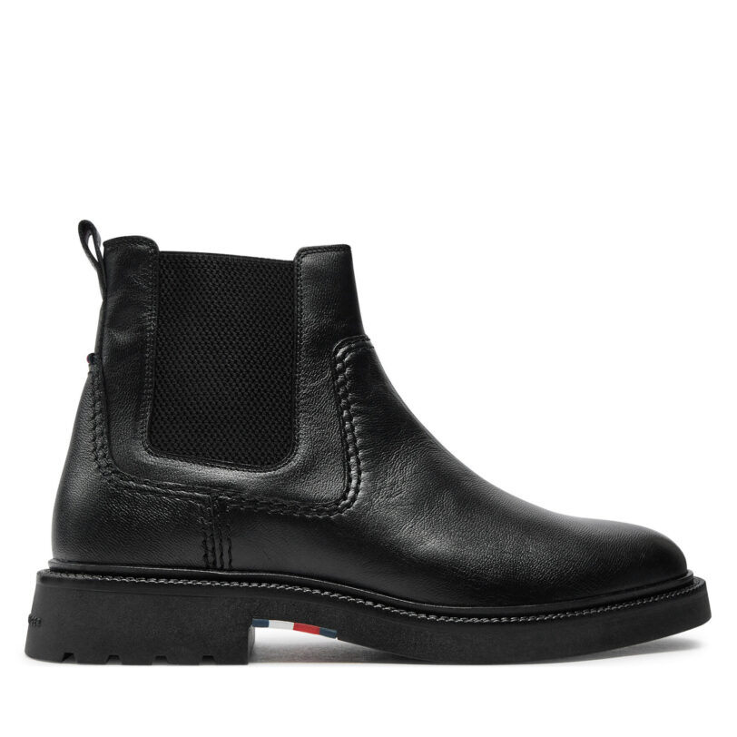 Боти тип челси Tommy Hilfiger Chelsea FM0FM05184 Черен цвят на ниска цена
