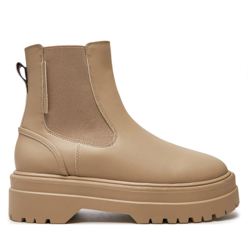 Боти тип челси Tommy Hilfiger Chelsea FW0FW08162 Бежов цвят на ниска цена