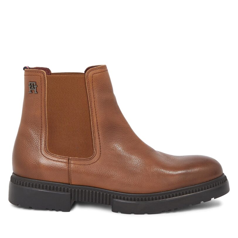 Боти тип челси Tommy Hilfiger Comfort Cleated Termo Lth Chel FM0FM04650 Кафяв цвят на ниска цена