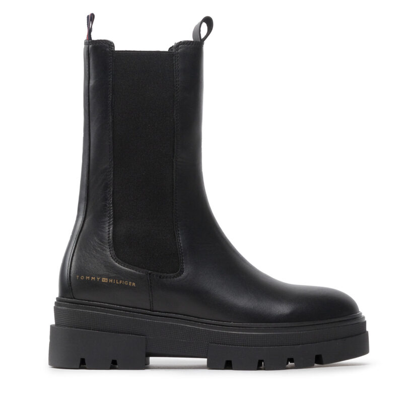Боти тип челси Tommy Hilfiger Monochromatic Chelsea Boot FW0FW06730 Черен цвят на ниска цена