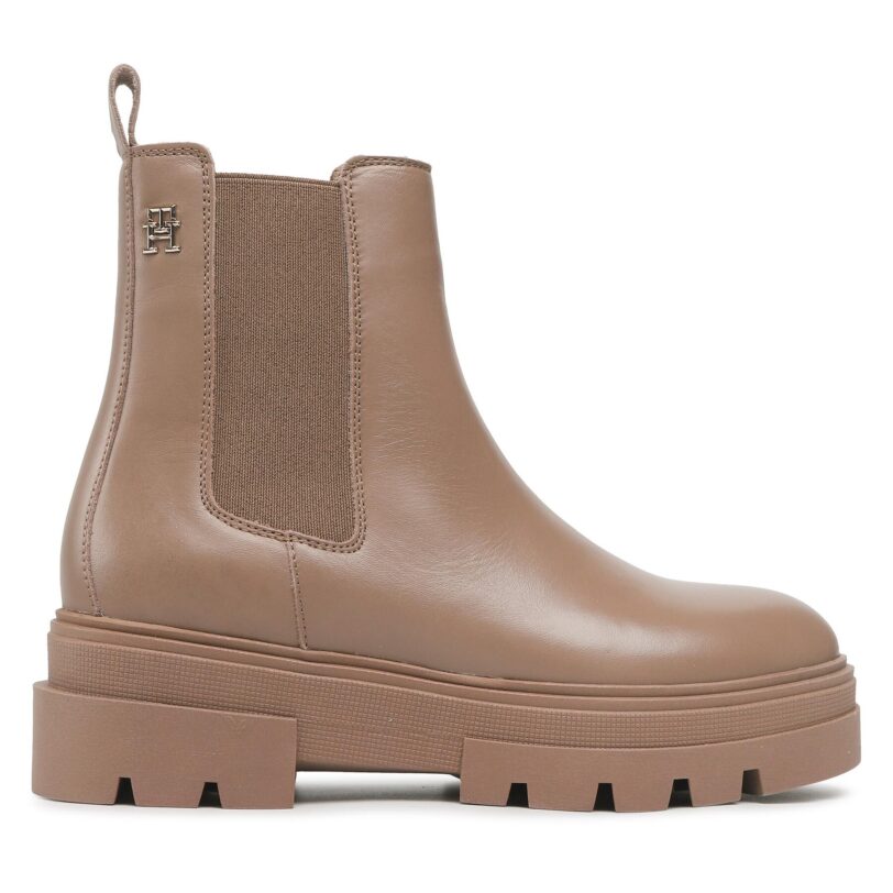 Боти тип челси Tommy Hilfiger Monochromatic Chelsea Boot FW0FW06899 Бежов цвят на ниска цена