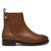 Боти тип челси Tommy Hilfiger Th Stud Leather Low Chelsea FW0FW08184 Кафяв цвят на ниска цена
