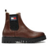 Боти тип челси Tommy Jeans Chelsea EN0EN02626 Кафяв цвят на ниска цена